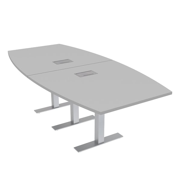 45 in W, 96 in L, 29 in H, Engineered Wood Top, Grey